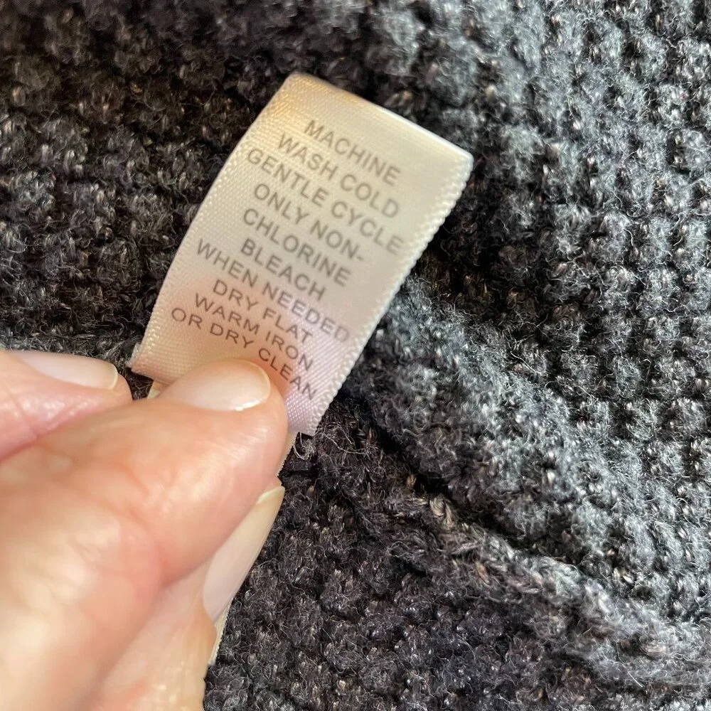 Banana Republic Size S Waffle Knit Cotton Cardigan Gray Open Front Long Sleeves - Picture 10 of 10